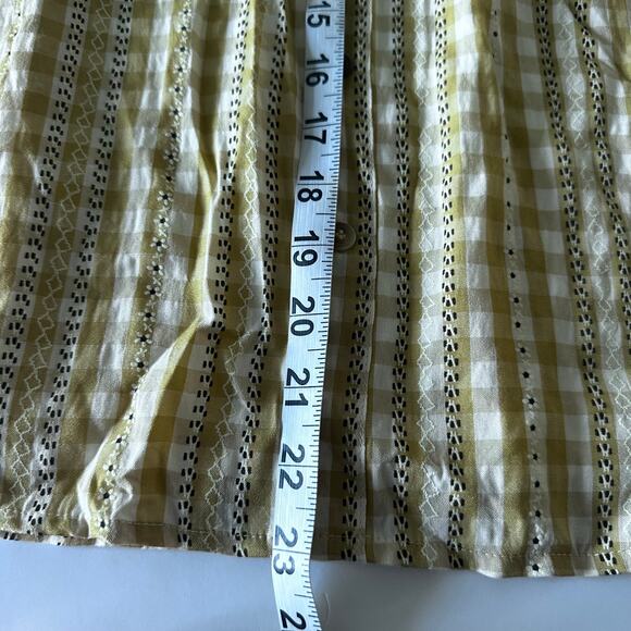 Mikarose yellow plaid daisy skirt size small - Picture 4 of 7